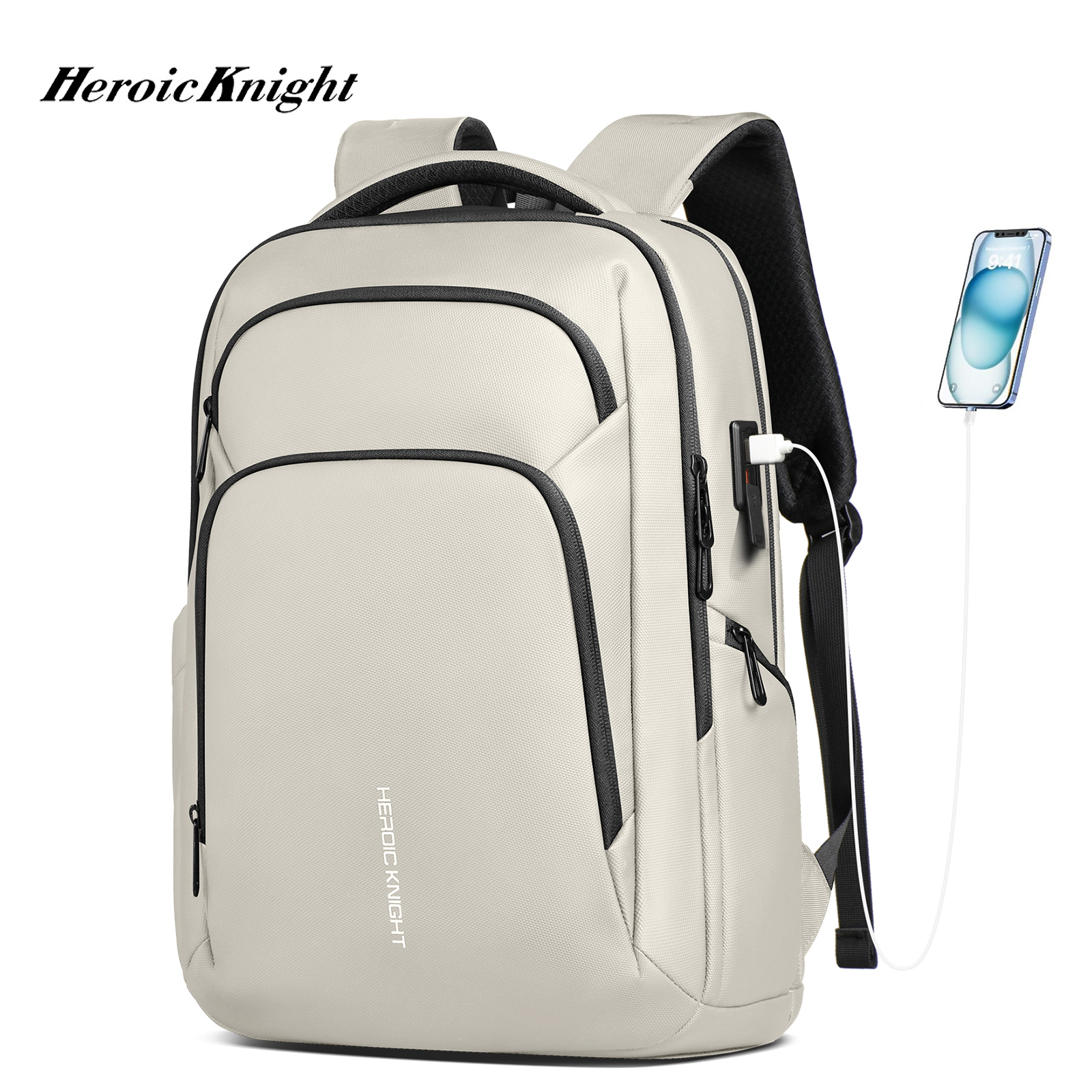 Usb Hub - Heroic Knight Business Men's Backpack 17