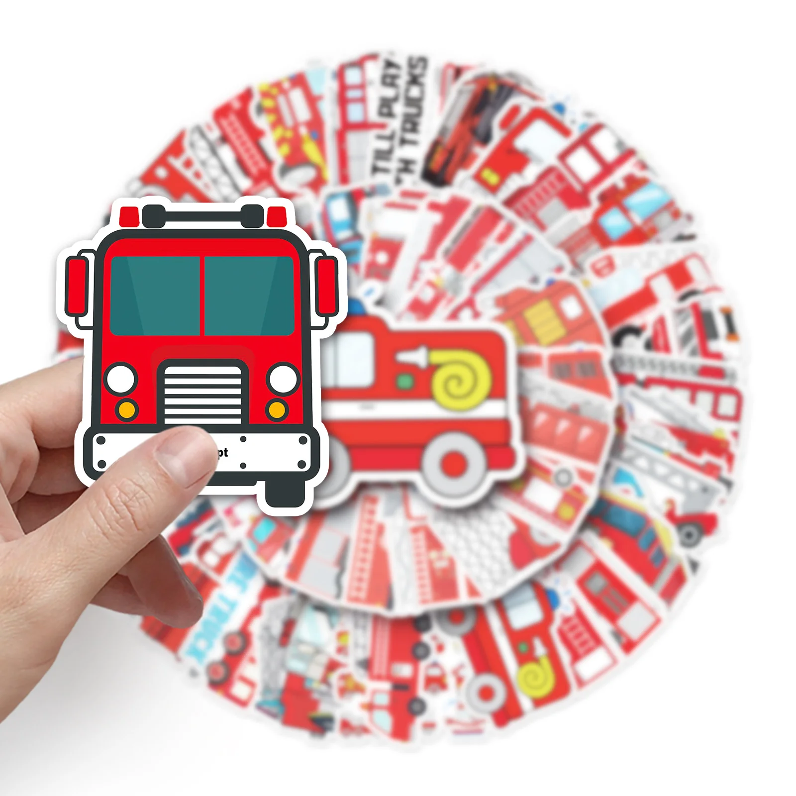 50PCS Fire Truck Vinyl Sticker - đánh giá và giá Laptop Original Accessories