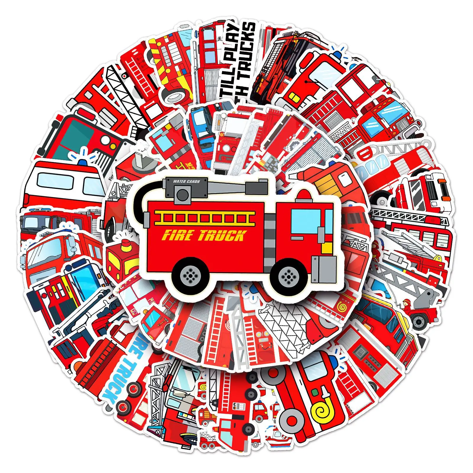50PCS Fire Truck Vinyl Sticker - đánh giá và giá Laptop Original Accessories